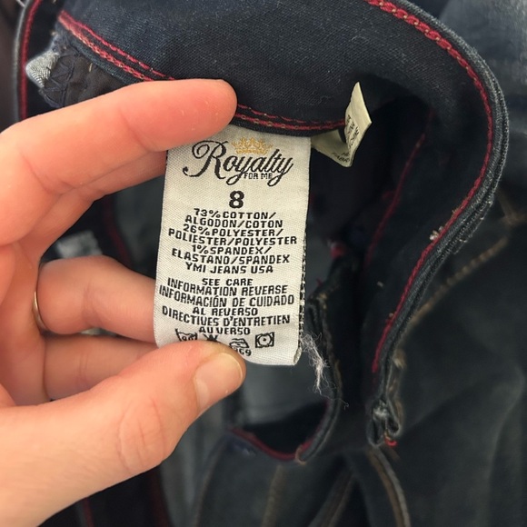 Royalty stretchy Denim Bermuda Shorts with Embroidered Pockets - Picture 4 of 5